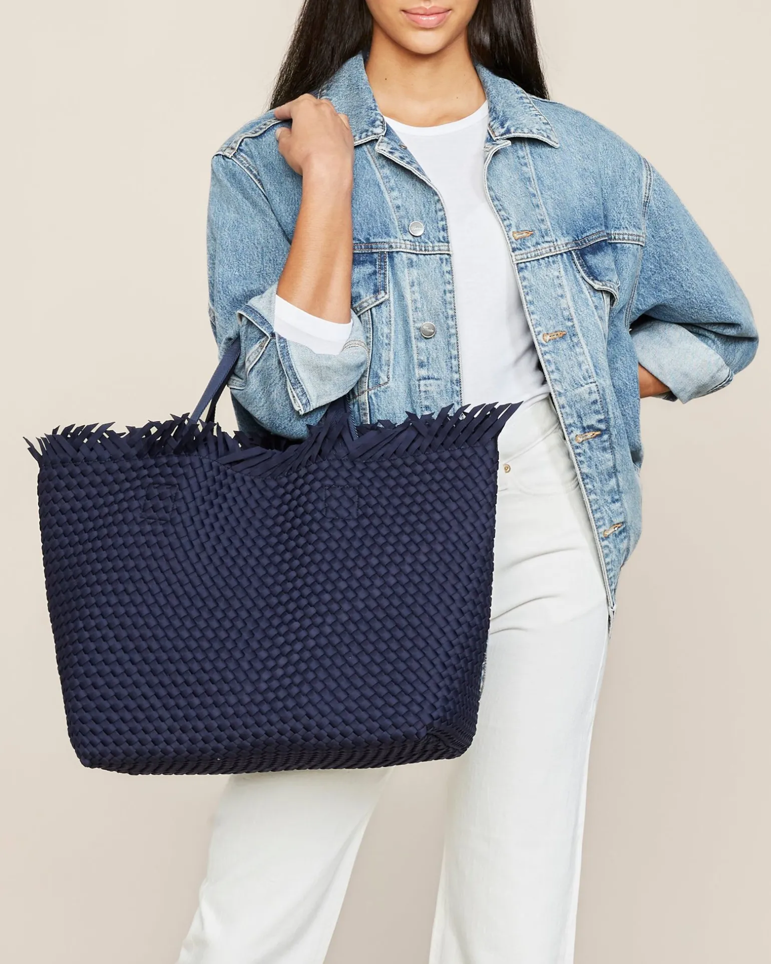 Shoulder Bags<NAGHEDI Havana Beach Tote Ink Blue