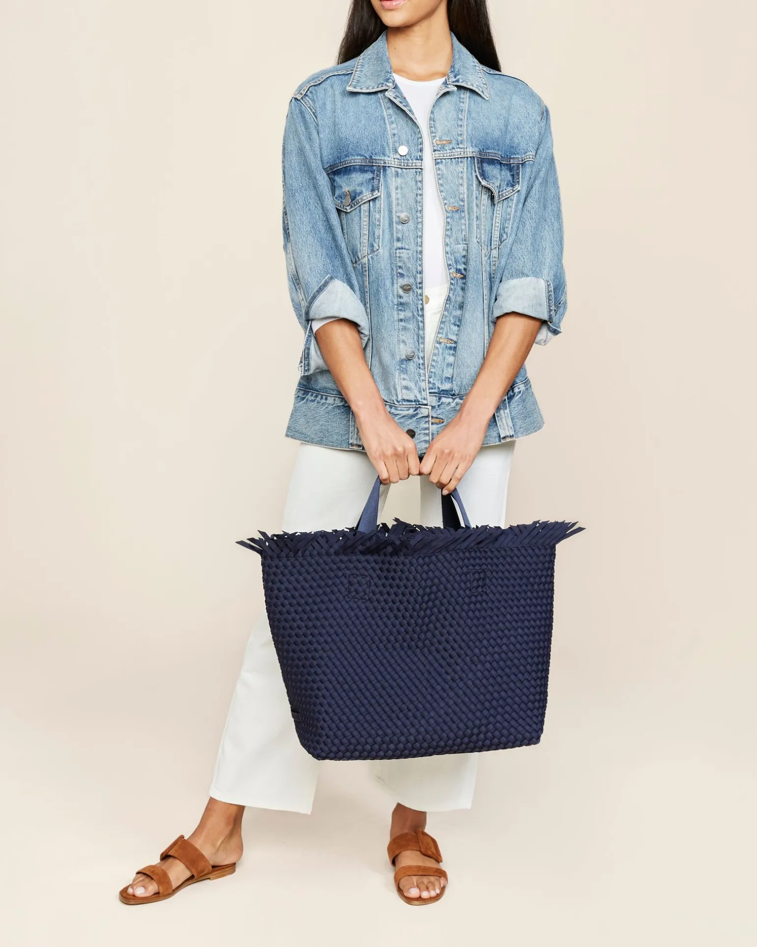 Shoulder Bags<NAGHEDI Havana Beach Tote Ink Blue