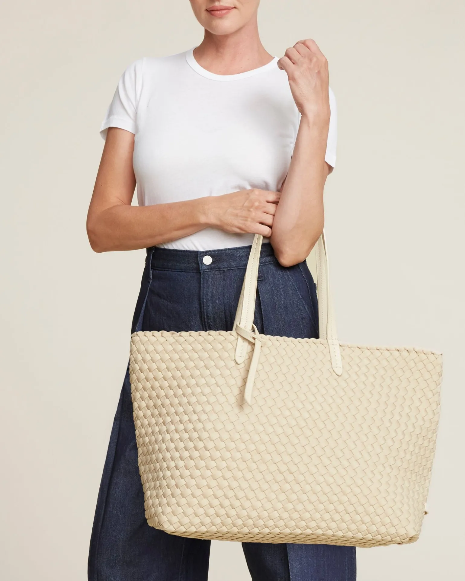 Shoulder Bags<NAGHEDI Jetsetter Large Tote Ecru