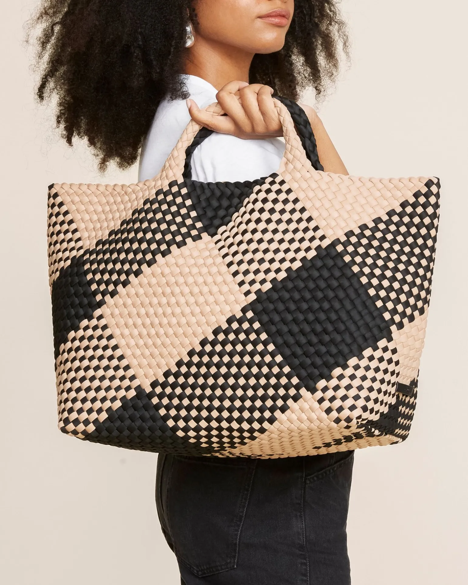 Totes<NAGHEDI St. Barths Large Tote Plaid Cabana
