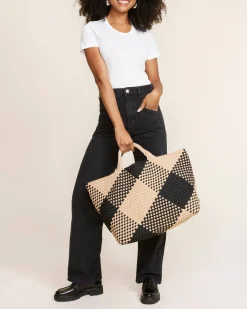 Totes<NAGHEDI St. Barths Large Tote Plaid Cabana