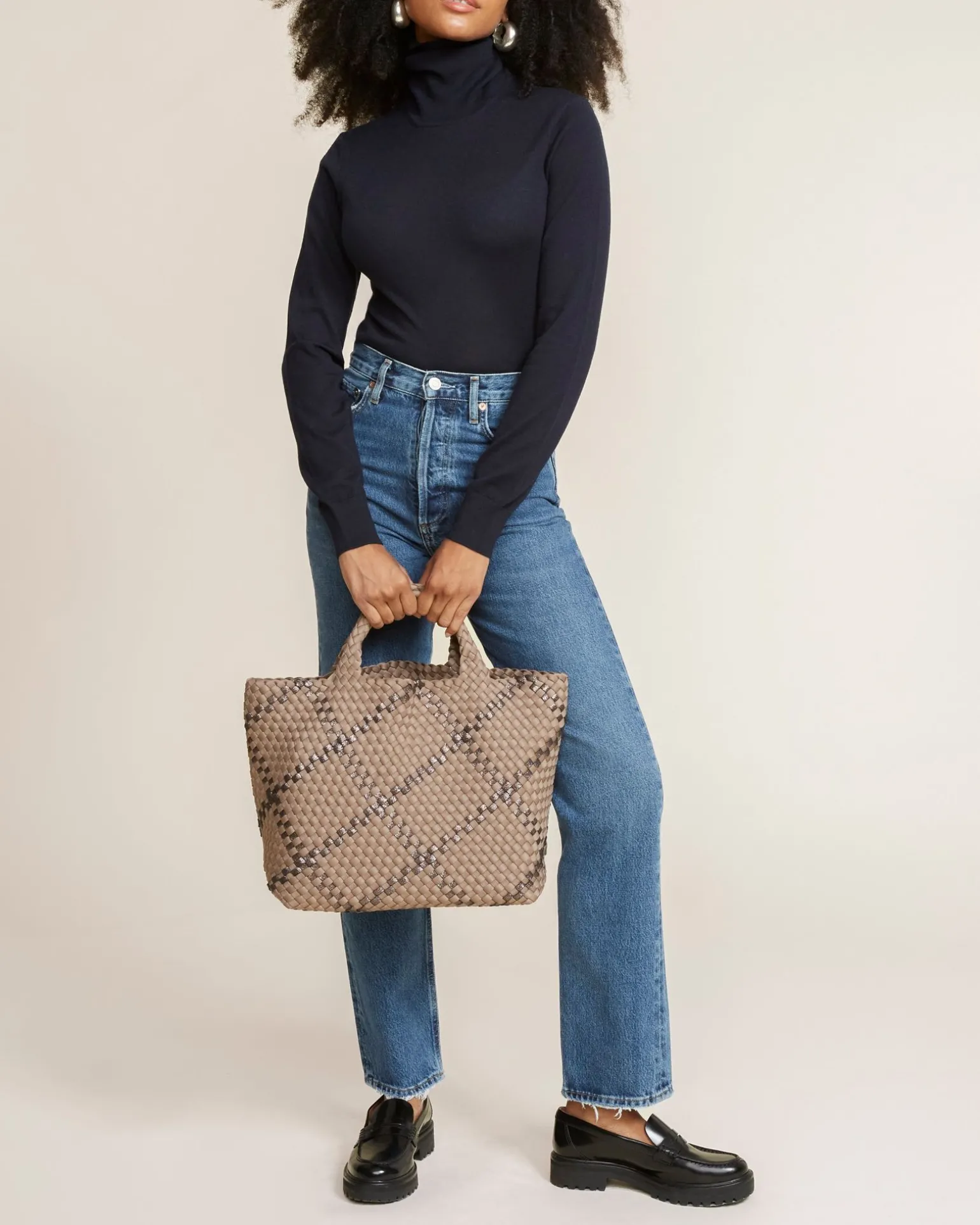 Shoulder Bags<NAGHEDI St. Barths Medium Tote Plaid Mojave