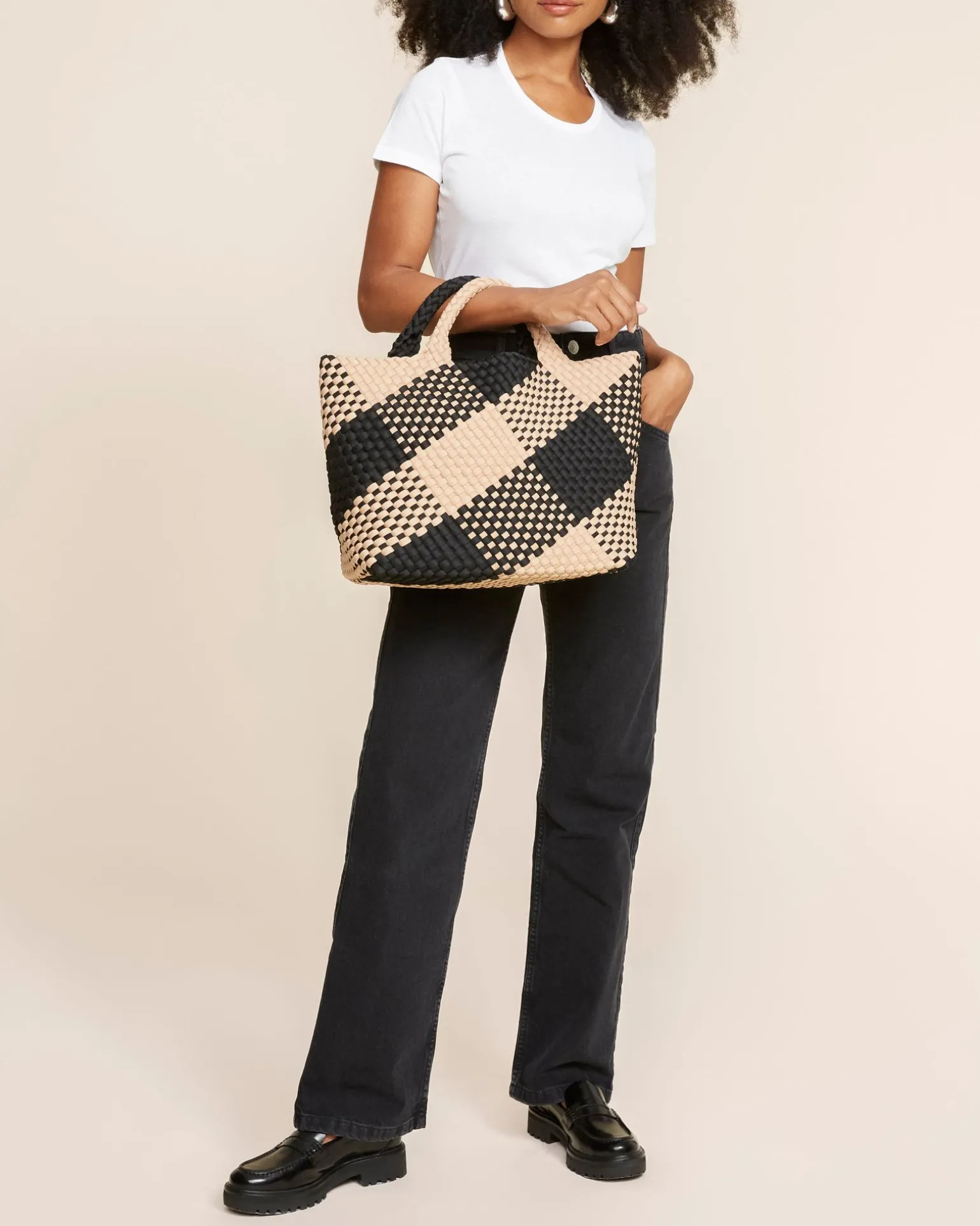 Shoulder Bags<NAGHEDI St. Barths Medium Tote Plaid Cabana
