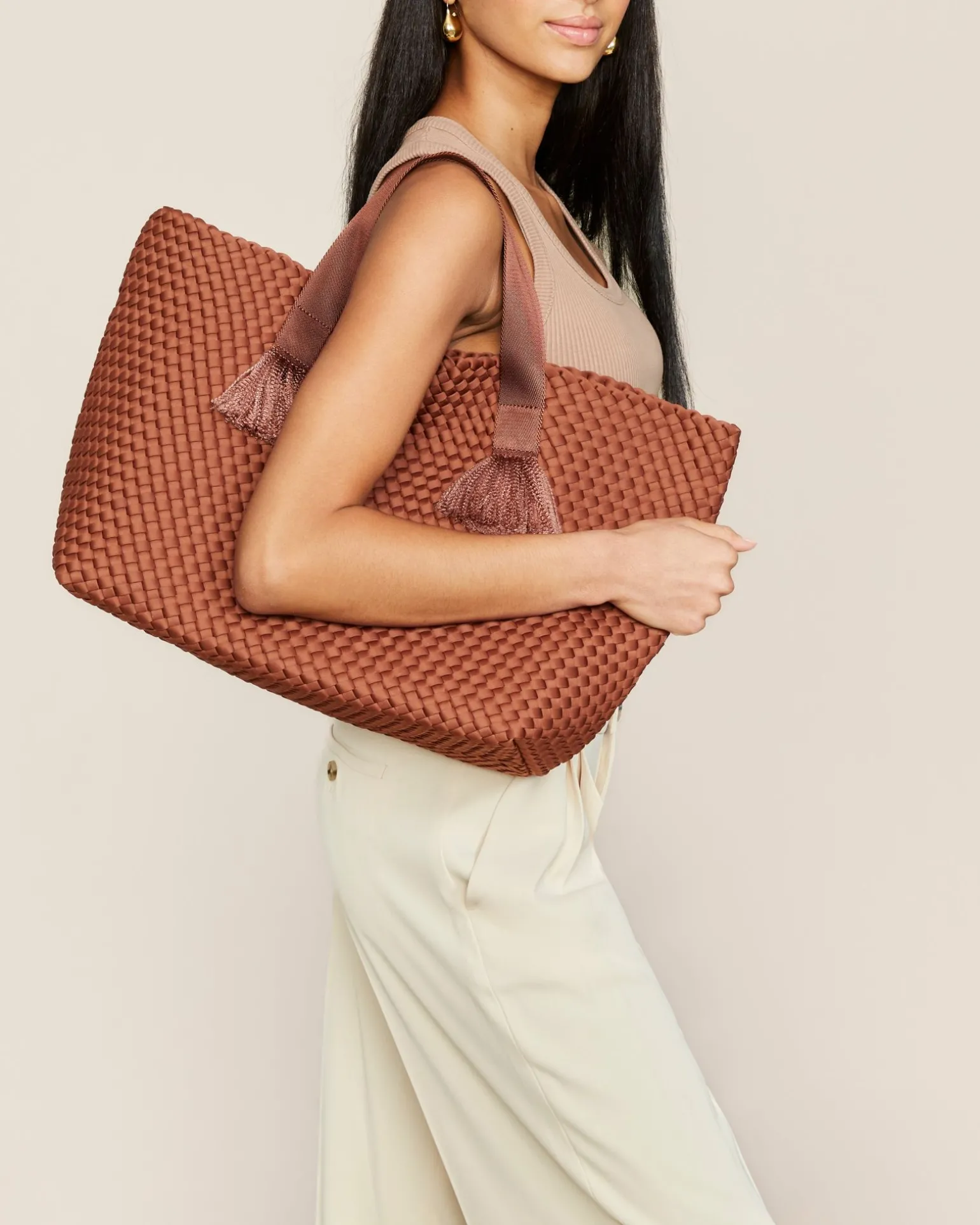 Shoulder Bags<NAGHEDI Tulum Large Tote Adobe
